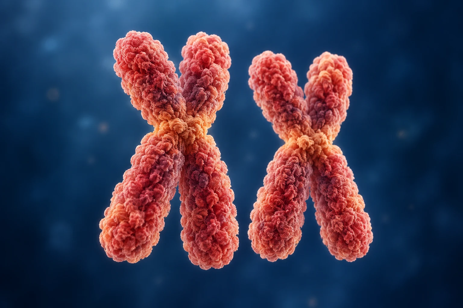 Textured paired human chromosomes for genetic analysis.