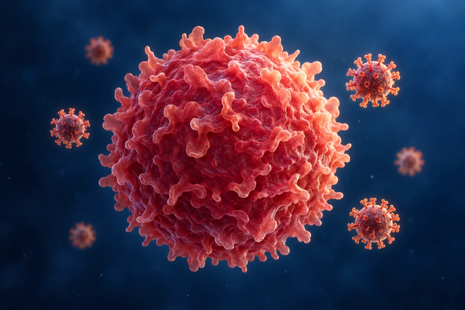 Conceptual lymphocyte and enveloped virus particles for HIV testing.