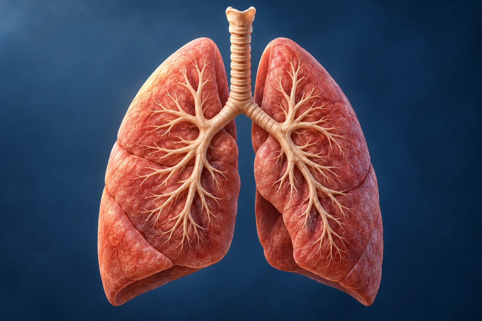 Recognizable lungs and bronchial tree for respiratory pathogen testing.